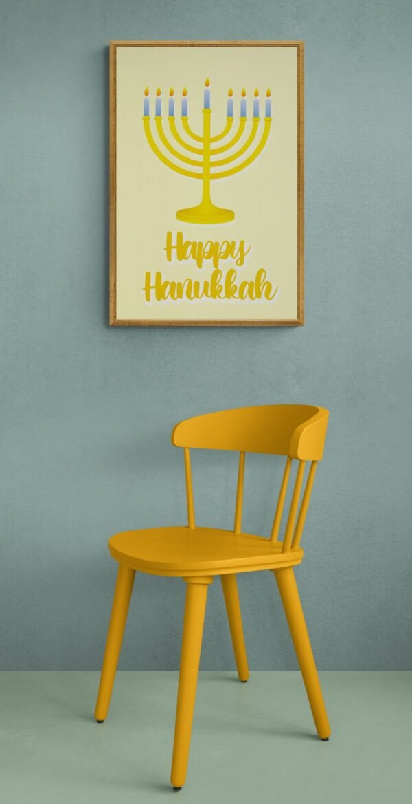Happy Hanukkah, Digital Download, Instant Download, Hanukkah Decorations, Hanukkah Wall Posters, Printable Wall Art, Wall Hangings - Image 5