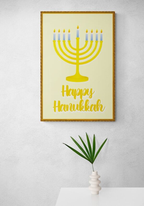 Happy Hanukkah, Digital Download, Instant Download, Hanukkah Decorations, Hanukkah Wall Posters, Printable Wall Art, Wall Hangings - Image 6