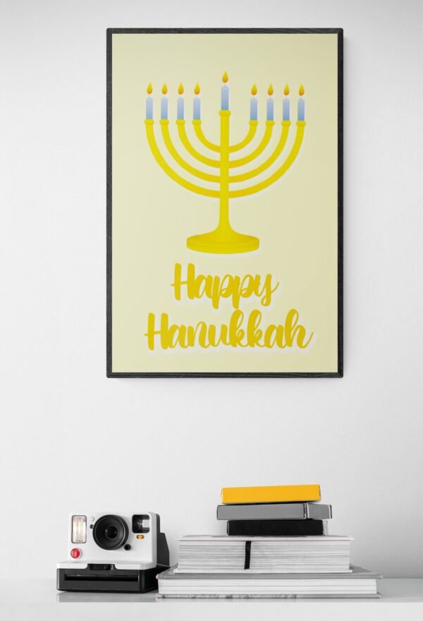 Happy Hanukkah, Digital Download, Instant Download, Hanukkah Decorations, Hanukkah Wall Posters, Printable Wall Art, Wall Hangings - Image 7