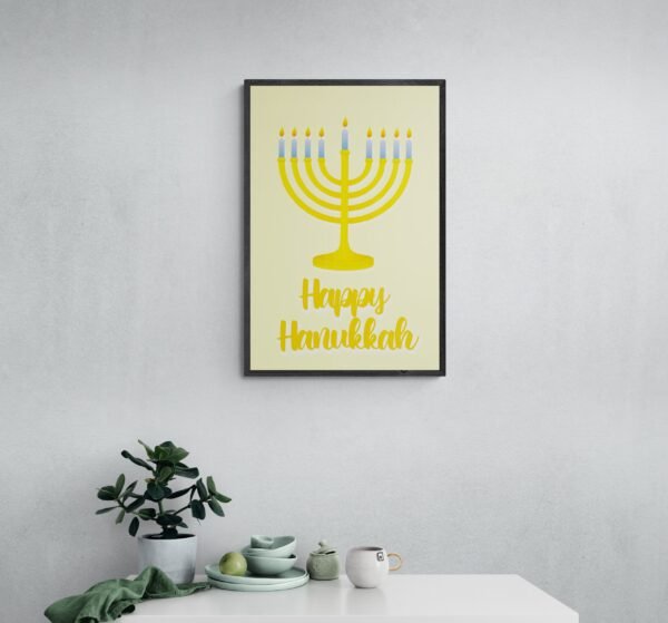 Happy Hanukkah, Digital Download, Instant Download, Hanukkah Decorations, Hanukkah Wall Posters, Printable Wall Art, Wall Hangings - Image 9