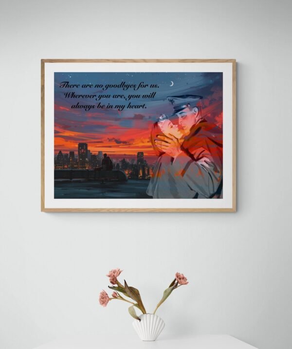 You Will Always Be In My Heart, Goodbye Wall Art, Romantic Couple Art, Grief Art, Goodbye Sign, Wall Hangings, Digital Download - Image 3