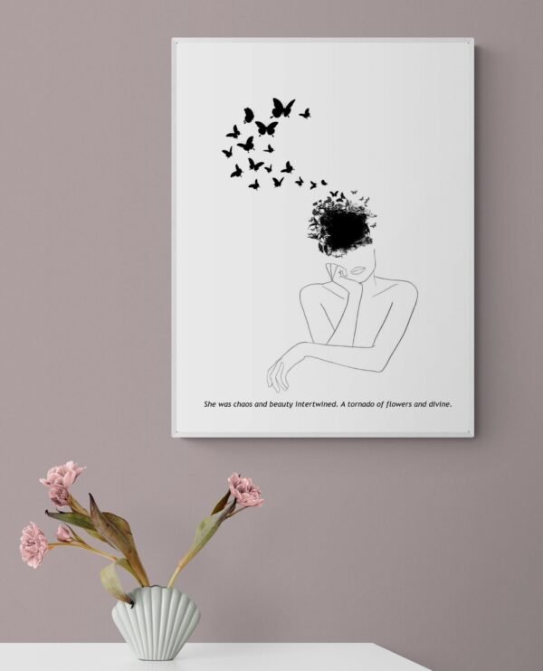 Chaos and Beauty Wall Art, Digital Download, Framed Wall Hanging, Gift for her, Abstract Art, Abstract Art Print, Home Decor - Image 2