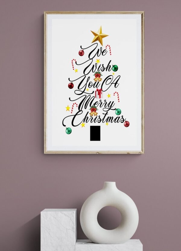 Christmas Wall Art, Digital Download, Christmas Printable, Instant Prints, Christmas Party Background, Christmas Wall Frames, Wall Art - Image 4