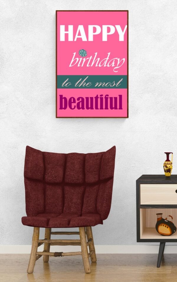 Happy Birthday To The Most Beautiful, Birthday Wall Decoration, Instant Download, Digital Download , Birthday Frames, Birthday Poster - Image 7
