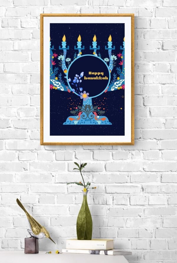 Happy Hanukkah, Digital Download, Instant Download, Hanukkah Decorations, Hanukkah Wall Posters, Printable Wall Art, Wall Hangings