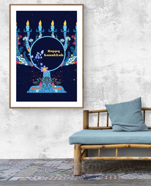 Happy Hanukkah, Digital Download, Instant Download, Hanukkah Decorations, Hanukkah Wall Posters, Printable Wall Art, Wall Hangings - Image 7
