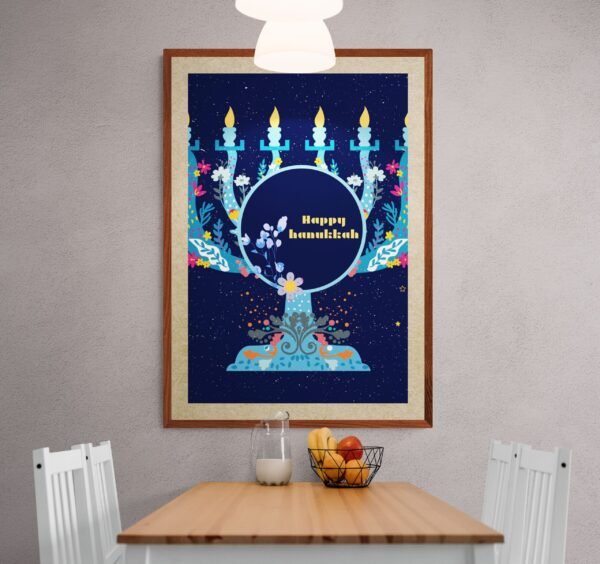 Happy Hanukkah, Digital Download, Instant Download, Hanukkah Decorations, Hanukkah Wall Posters, Printable Wall Art, Wall Hangings - Image 8