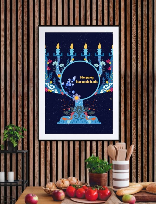 Happy Hanukkah, Digital Download, Instant Download, Hanukkah Decorations, Hanukkah Wall Posters, Printable Wall Art, Wall Hangings - Image 9