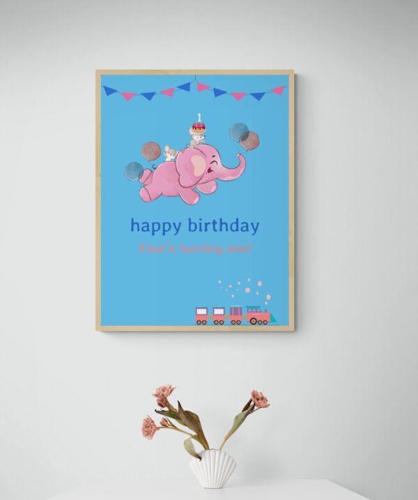 First Birthday Printable Wall Art, Birthday Gift, First Birthday Gift, First Birthday Party, Digital Download - Image 2