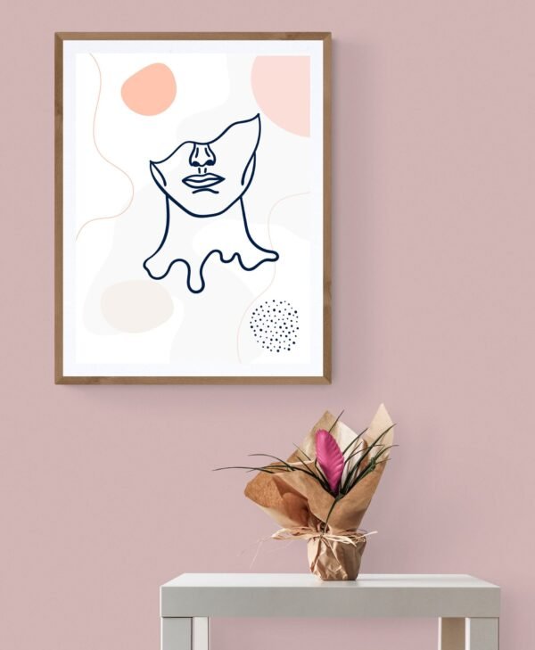 Woman Face Wall Art, Abstract Woman Face, Line Art, Printable Wall Art, Digital Download - Image 5