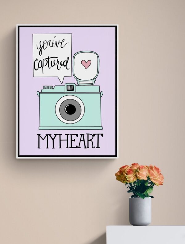 You've Captured My Heart Quote, Printable Wall Art, Love Decor, Digital Download - Image 2
