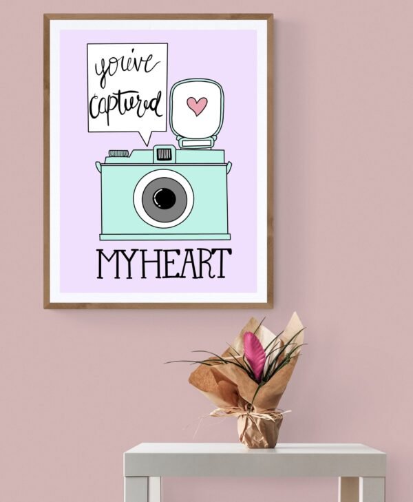 You've Captured My Heart Quote, Printable Wall Art, Love Decor, Digital Download - Image 4