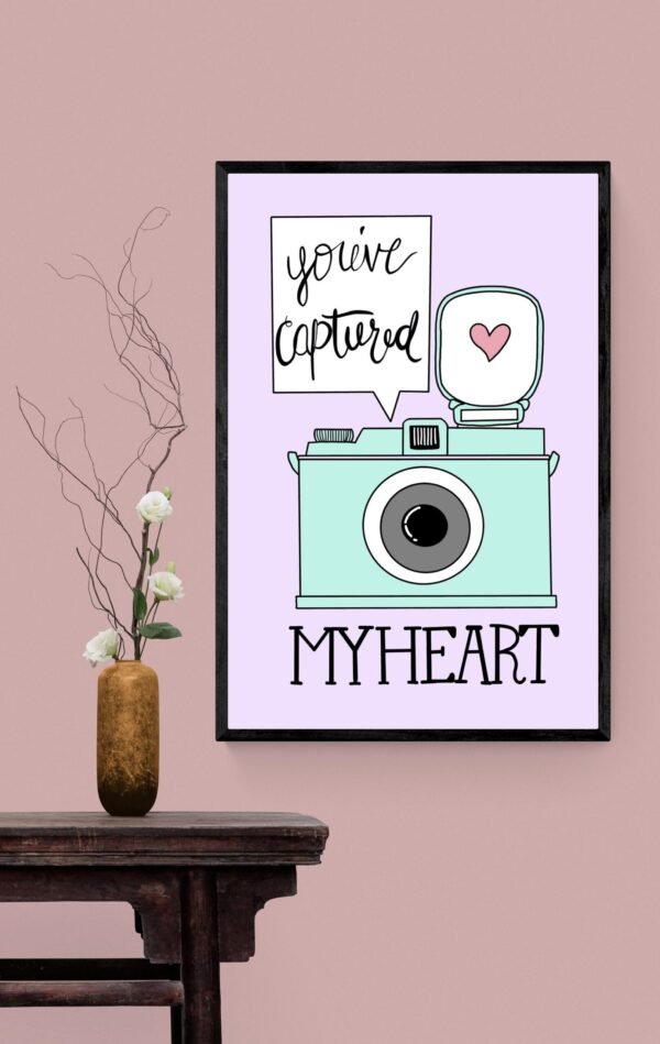 You've Captured My Heart Quote, Printable Wall Art, Love Decor, Digital Download - Image 5