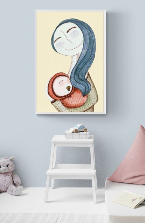 Mom Holding Child Print Art, Happy Mother's Day, Instant Download, Gift For Mom