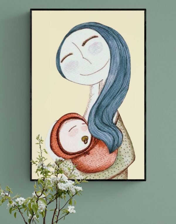 Mom Holding Child Print Art, Happy Mother's Day, Instant Download, Gift For Mom - Image 2