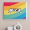 Love Wins Art, Love Is Love, Rainbow Wall Art, LGBT Wall Decor, Printable Wall Art, Digital Download - Image 2
