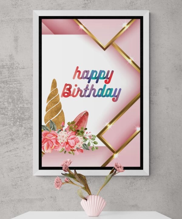 Happy Birthday, Birthday Wall Decoration, Printable Wall Art, Instant Download, Digital Download , Birthday Frames, Birthday Poster - Image 4