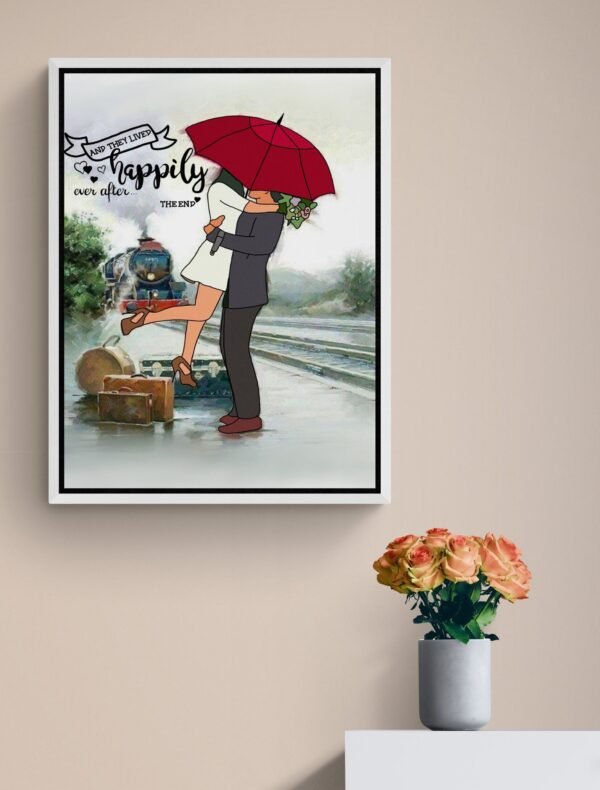 Romantic Wall Art, Goodbye Wall Art, Couple Print, Happiness Quote, Printable Wall Art, Digital Download - Image 3