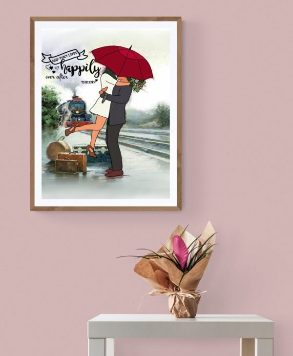 Romantic Wall Art, Goodbye Wall Art, Couple Print, Happiness Quote, Printable Wall Art, Digital Download - Image 5
