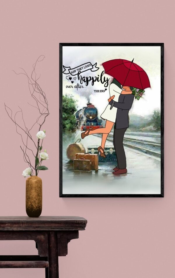 Romantic Wall Art, Goodbye Wall Art, Couple Print, Happiness Quote, Printable Wall Art, Digital Download - Image 6