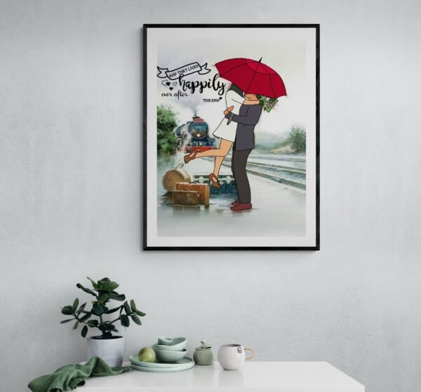 Romantic Wall Art, Goodbye Wall Art, Couple Print, Happiness Quote, Printable Wall Art, Digital Download - Image 7