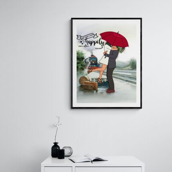 Romantic Wall Art, Goodbye Wall Art, Couple Print, Happiness Quote, Printable Wall Art, Digital Download - Image 9