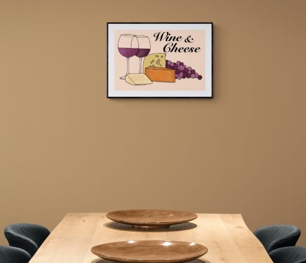 Wine and Cheese Wall Art, Wine Poster, Wine Lover Gift, Wine Wall Decor, Wine and Chinese Quotes, Printable Wall Art, Digital Download - Image 7