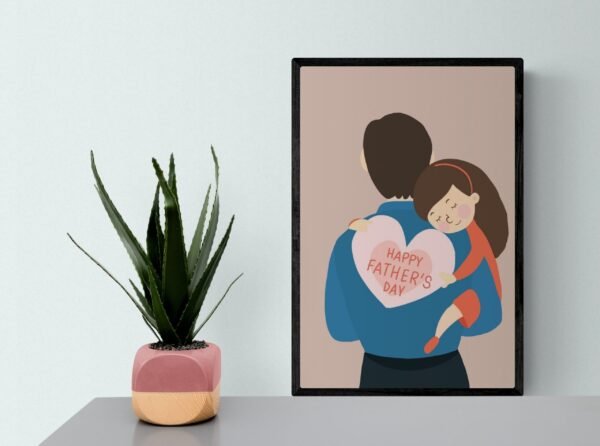 Fathers Day Wall Art, Gift from Daughter, Fathers Day Present, Best Dad Ever, Printable Wall Art, Framed Wall Hanging, Digital Download