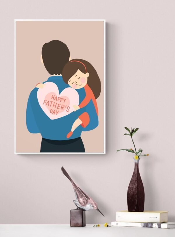 Fathers Day Wall Art, Gift from Daughter, Fathers Day Present, Best Dad Ever, Printable Wall Art, Framed Wall Hanging, Digital Download - Image 2