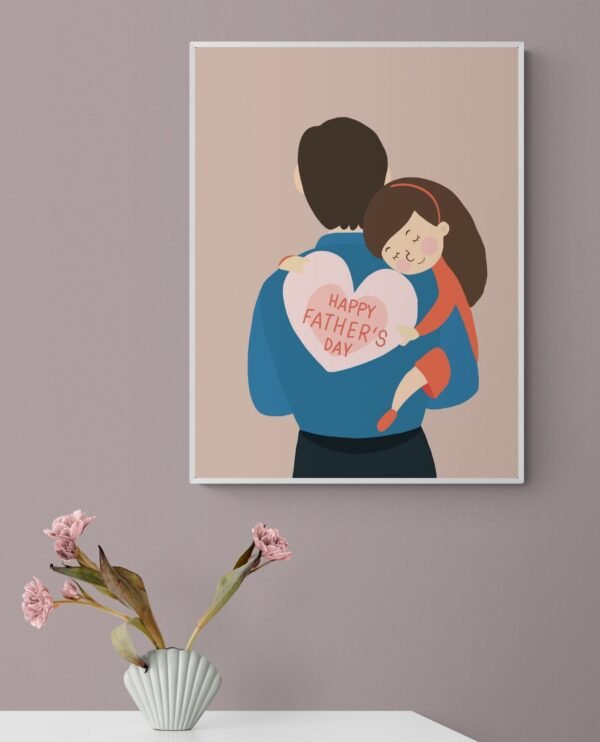 Fathers Day Wall Art, Gift from Daughter, Fathers Day Present, Best Dad Ever, Printable Wall Art, Framed Wall Hanging, Digital Download - Image 4