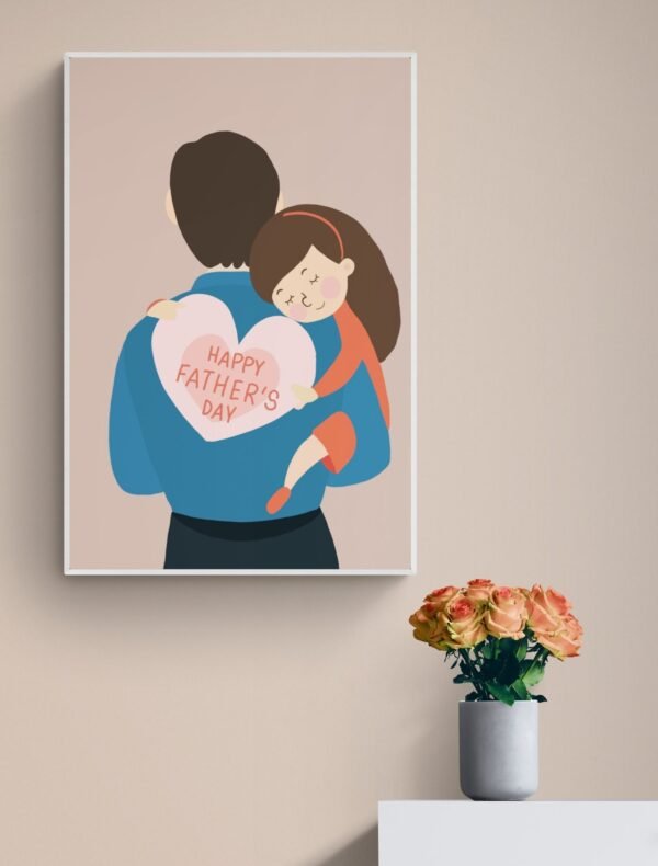 Fathers Day Wall Art, Gift from Daughter, Fathers Day Present, Best Dad Ever, Printable Wall Art, Framed Wall Hanging, Digital Download - Image 5