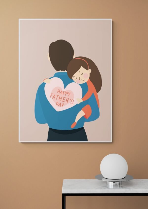 Fathers Day Wall Art, Gift from Daughter, Fathers Day Present, Best Dad Ever, Printable Wall Art, Framed Wall Hanging, Digital Download - Image 6