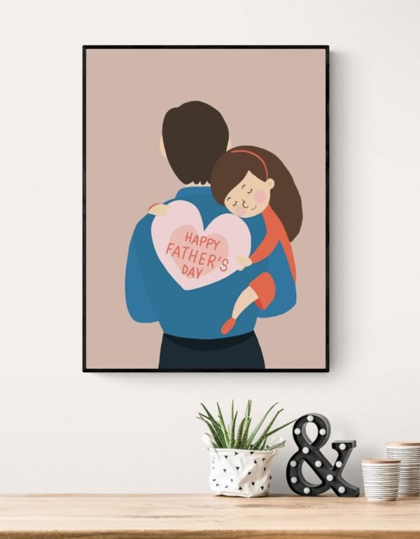 Fathers Day Wall Art, Gift from Daughter, Fathers Day Present, Best Dad Ever, Printable Wall Art, Framed Wall Hanging, Digital Download - Image 7