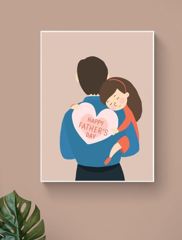 Fathers Day Wall Art, Gift from Daughter, Fathers Day Present, Best Dad Ever, Printable Wall Art, Framed Wall Hanging, Digital Download - Image 8