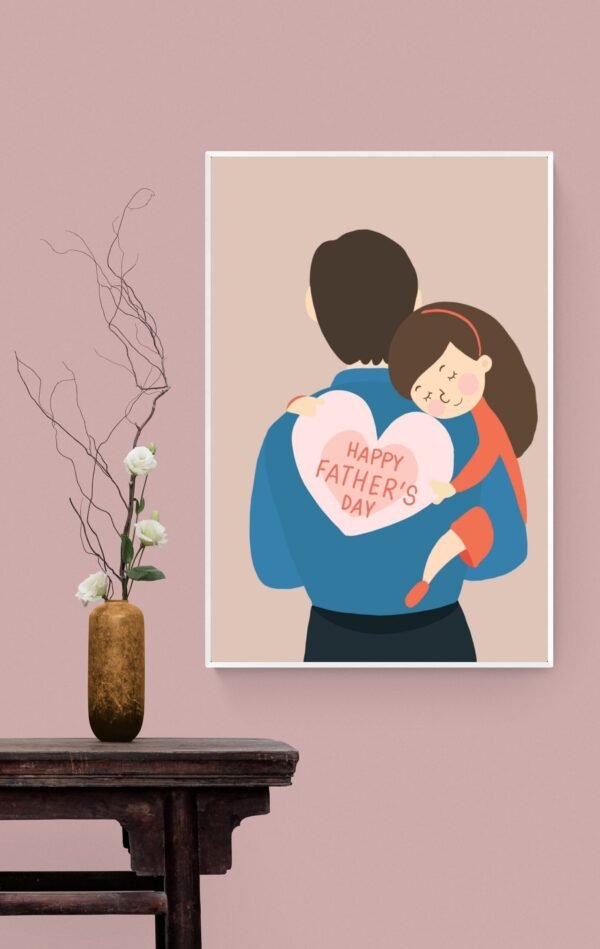 Fathers Day Wall Art, Gift from Daughter, Fathers Day Present, Best Dad Ever, Printable Wall Art, Framed Wall Hanging, Digital Download - Image 9