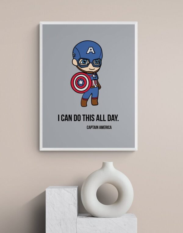 Captain America Wall Art, Kids Room Decor, Captain America Svg, Superhero Wall Art, Printable Wall Art, Digital Download - Image 4