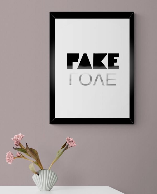 Fake Love Wall Art, Breakup Wall Art, Divorce Gift, Typography Print, Printable Wall Art, Framed Wall Hanging, Love Hurts, Digital Download - Image 4