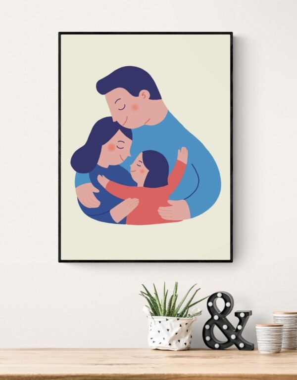 Family Wall Art, Family Print, Housewarming Gift, Family Portrait, Family Gift, Framed Wall Hanging, Anniversary Gift Digital Download - Image 3