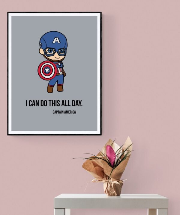 Captain America Wall Art, Kids Room Decor, Captain America Svg, Superhero Wall Art, Printable Wall Art, Digital Download - Image 5