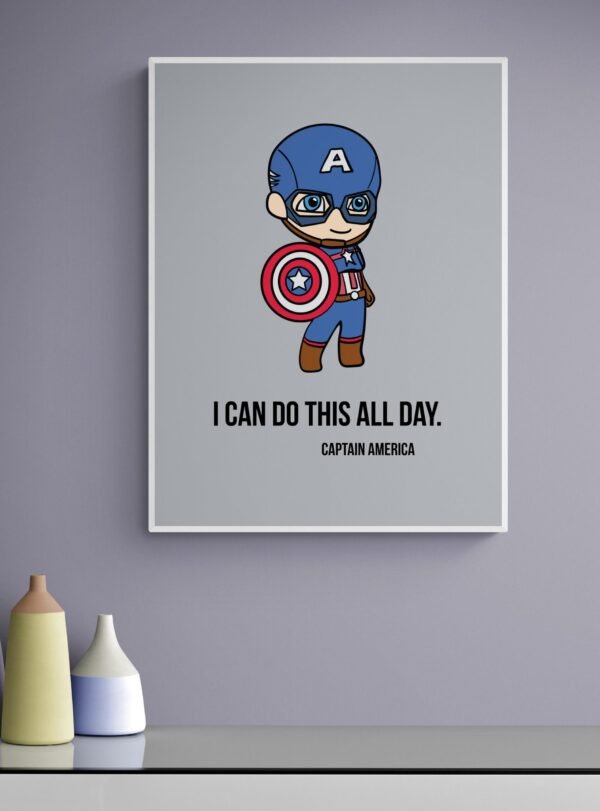 Captain America Wall Art, Kids Room Decor, Captain America Svg, Superhero Wall Art, Printable Wall Art, Digital Download - Image 7