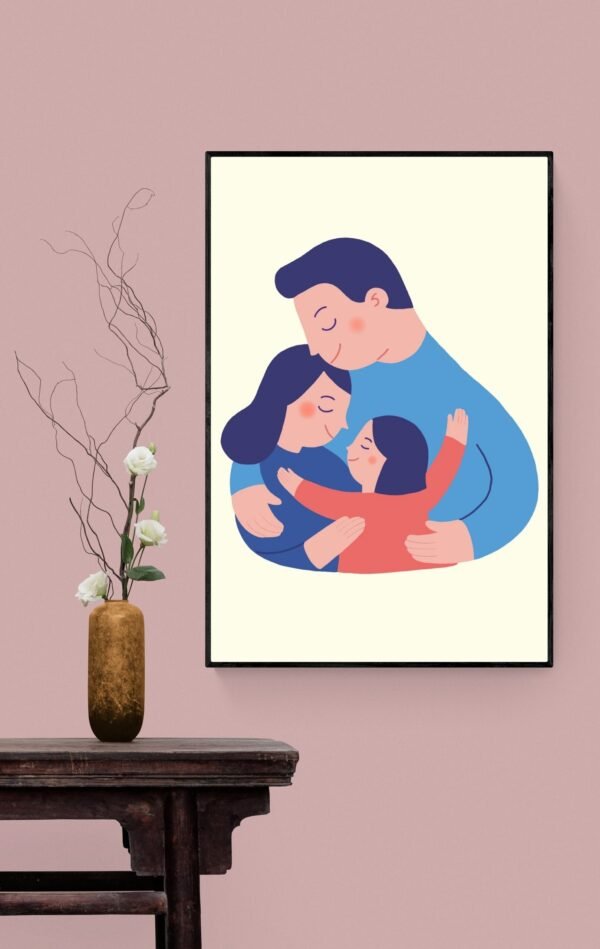 Family Wall Art, Family Print, Housewarming Gift, Family Portrait, Family Gift, Framed Wall Hanging, Anniversary Gift Digital Download - Image 8