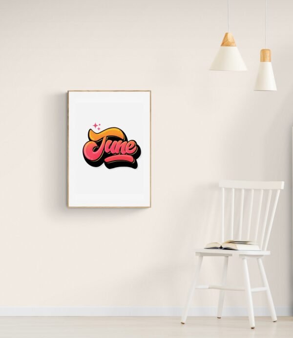 June, Typography Wall Art, Instant Download, Digital Download, Typography Prints - Image 3