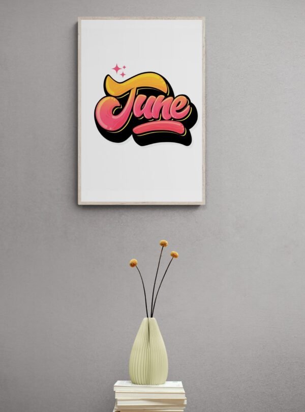 June, Typography Wall Art, Instant Download, Digital Download, Typography Prints - Image 4