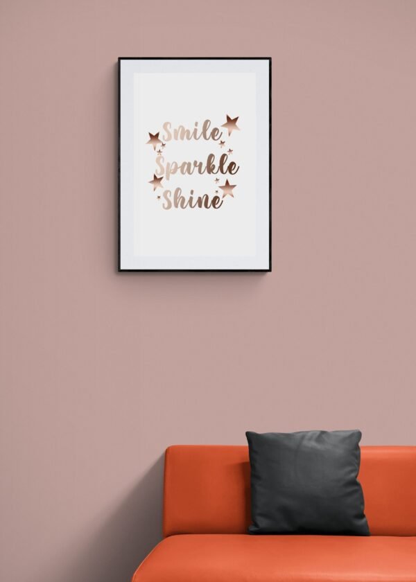 Smile Sparkle Shine, Typography Wall Art, Instant Download, Digital Download, Typography Prints - Image 3