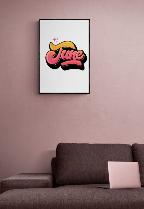 June, Typography Wall Art, Instant Download, Digital Download, Typography Prints - Image 5