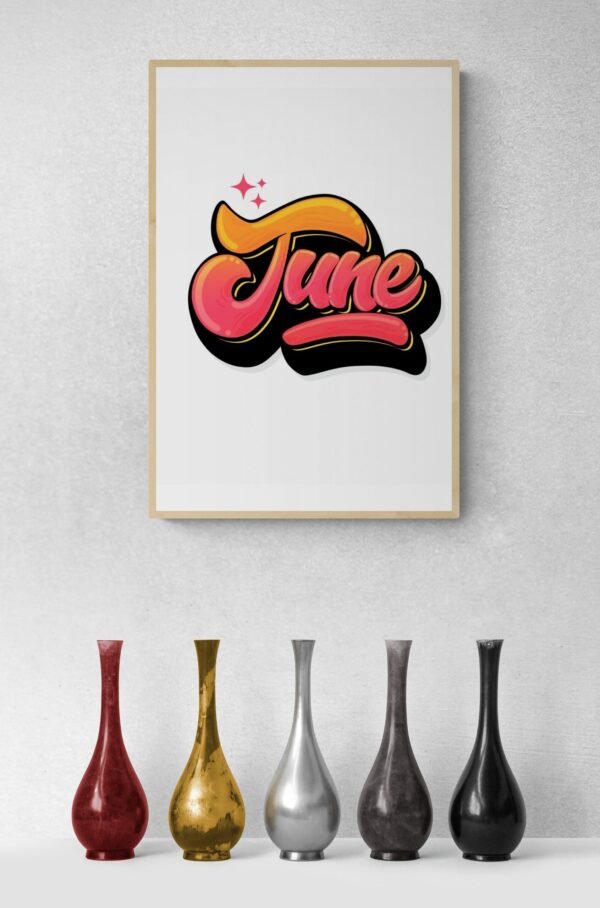 June, Typography Wall Art, Instant Download, Digital Download, Typography Prints - Image 6