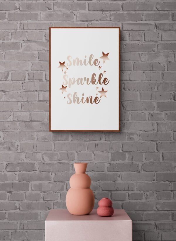 Smile Sparkle Shine, Typography Wall Art, Instant Download, Digital Download, Typography Prints - Image 5