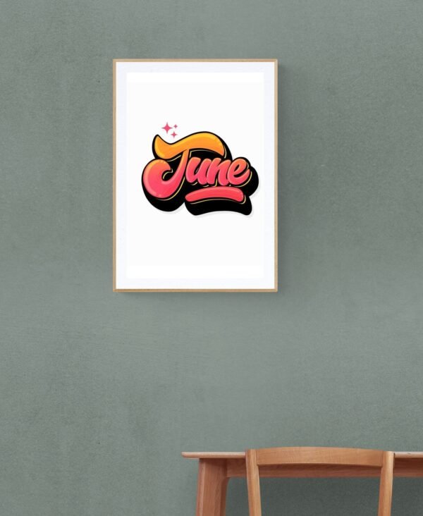 June, Typography Wall Art, Instant Download, Digital Download, Typography Prints - Image 7
