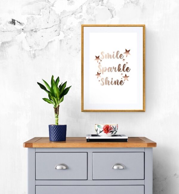 Smile Sparkle Shine, Typography Wall Art, Instant Download, Digital Download, Typography Prints - Image 8