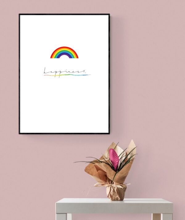 Happiness Wall Decor, Rainbow Wall Art, Inspirational Saying, Lgbt Pride Poster, Printable Wall Art, Digital Download - Image 5